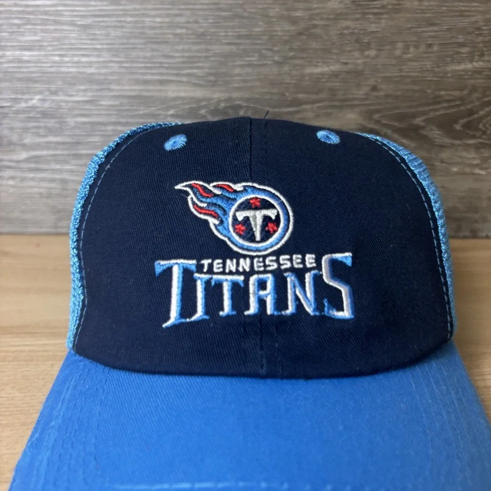 Tennessee Titans Hat Cap Snap Back Blue Black NFL Football Trucker Mesh Mens